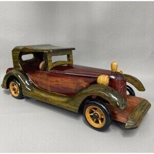 Vintage Hand made Wooden car  Gift Gallery Original Box  Wood craft